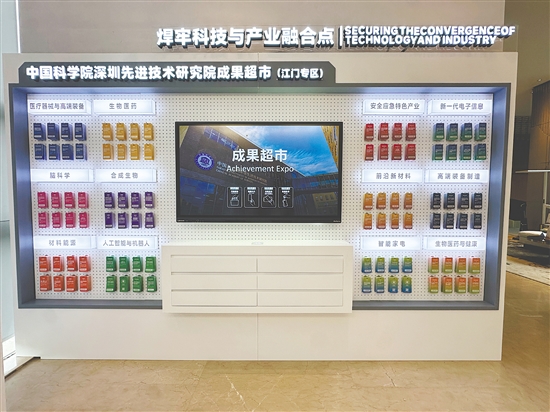 在成果超市，一項(xiàng)項(xiàng)創(chuàng)新技術(shù)如同商品般整齊“陳列”，企業(yè)可按需領(lǐng)取卡片對(duì)接。